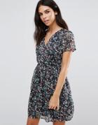 Pussycat London Floral Tea Dress - Navy
