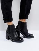 Asos Entail Premium Leather Heeled Chelsea Boots - Black