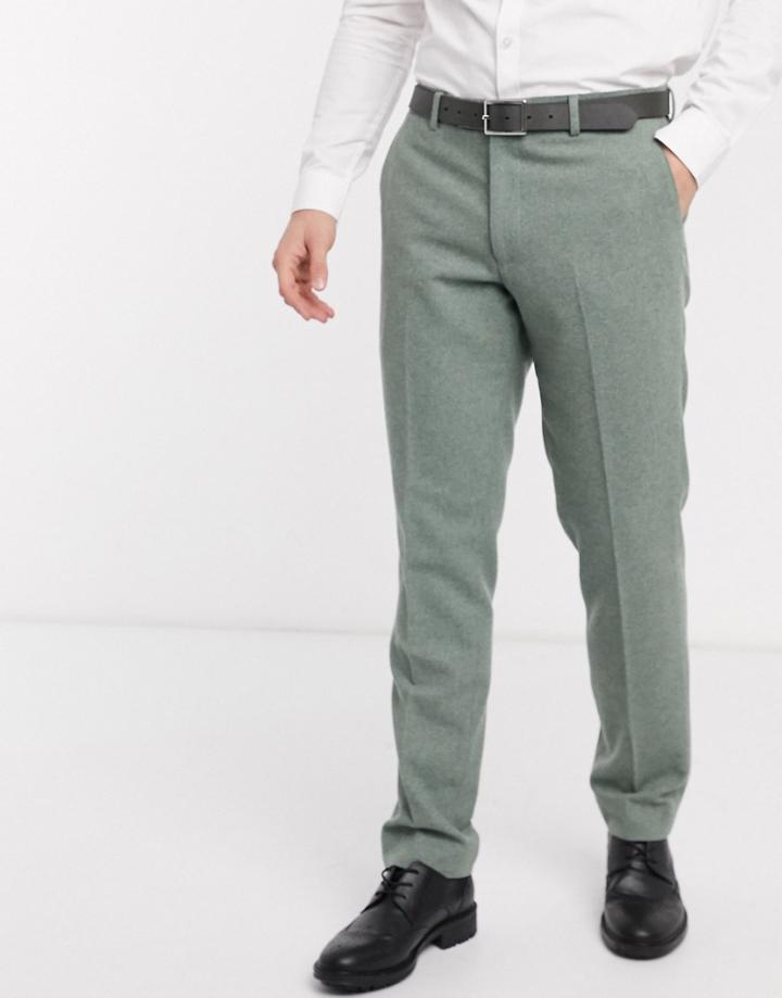 Harry Brown Slim Fit Wedding Tweed Suit Pant-green