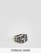 Asos Chunky Sterling Silver Ring With Anchor Design - Multi