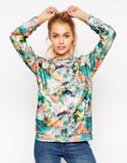 Asos Sweatshirt In Super Soft Fabric With All Over Bambi Print - Multi
