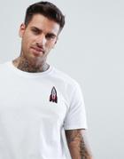 Boohooman T-shirt With Rocket Embroidery In White - White