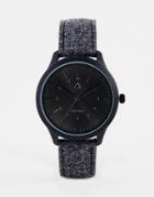 Asos Felt Strap Watch With Black Face - Gray