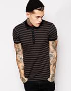 Diesel Polo Shirt T-po Slim Fit Stripe - Black