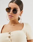 Quay Australia Electric Dreams Round Sunglasses In Rose Gold - Multi