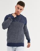 Only & Sons Color Block Knitted Sweater In Navy-gray