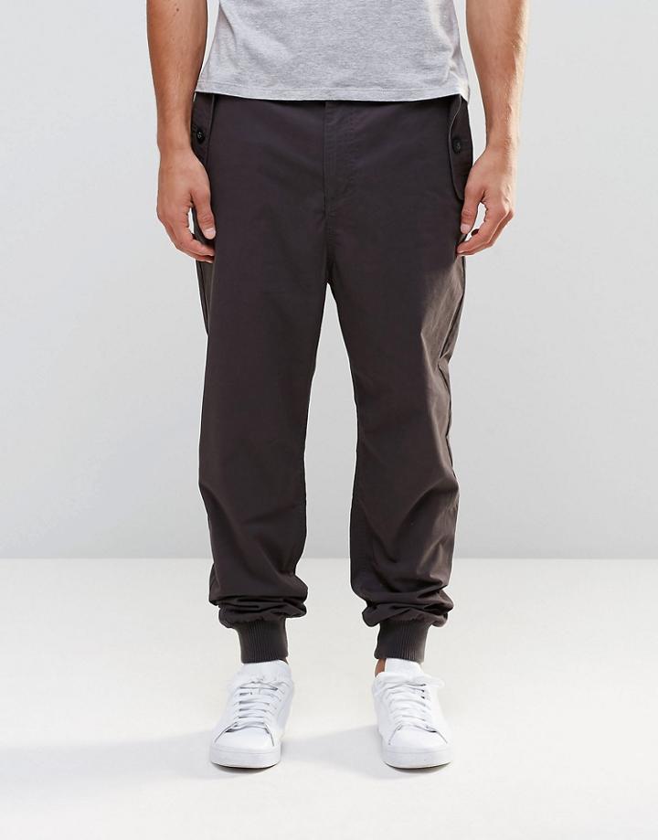 Weekday Central Cargo Pants Dark Gray - Blue
