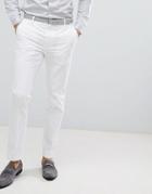 Asos Wedding Skinny Suit Pants In White Stretch Cotton - White