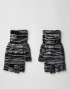 Asos Design Fingerless Gloves In Gray Twist - Gray