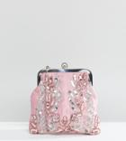 Maya Allover Sequin Embroidered Clutch Bag - Pink