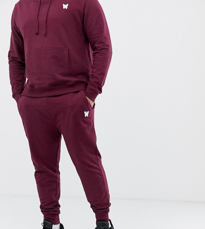 Good For Nothing Skinny Sweatpants In Burgundy With Small Logo Exclusive To Asos - Red