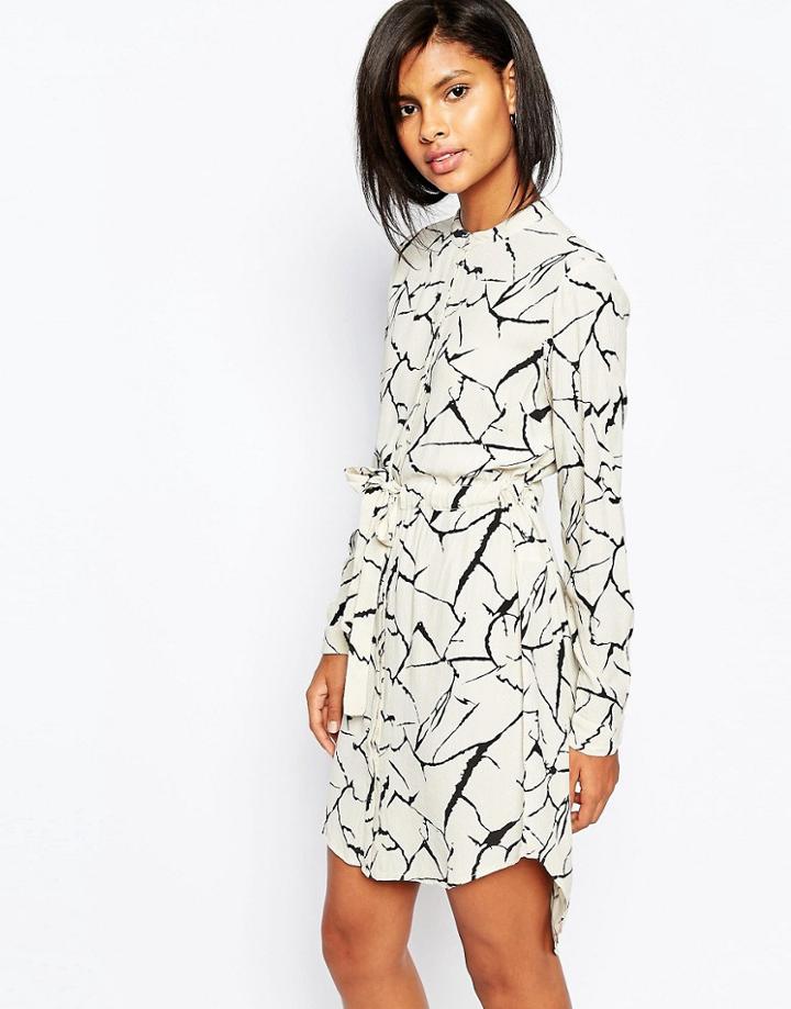 Vila Graphic Print Shirt Dress - Black