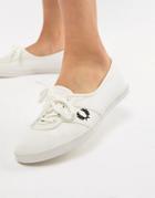 Fred Perry Aubrey Sneaker With Black Laurel Wreath - White