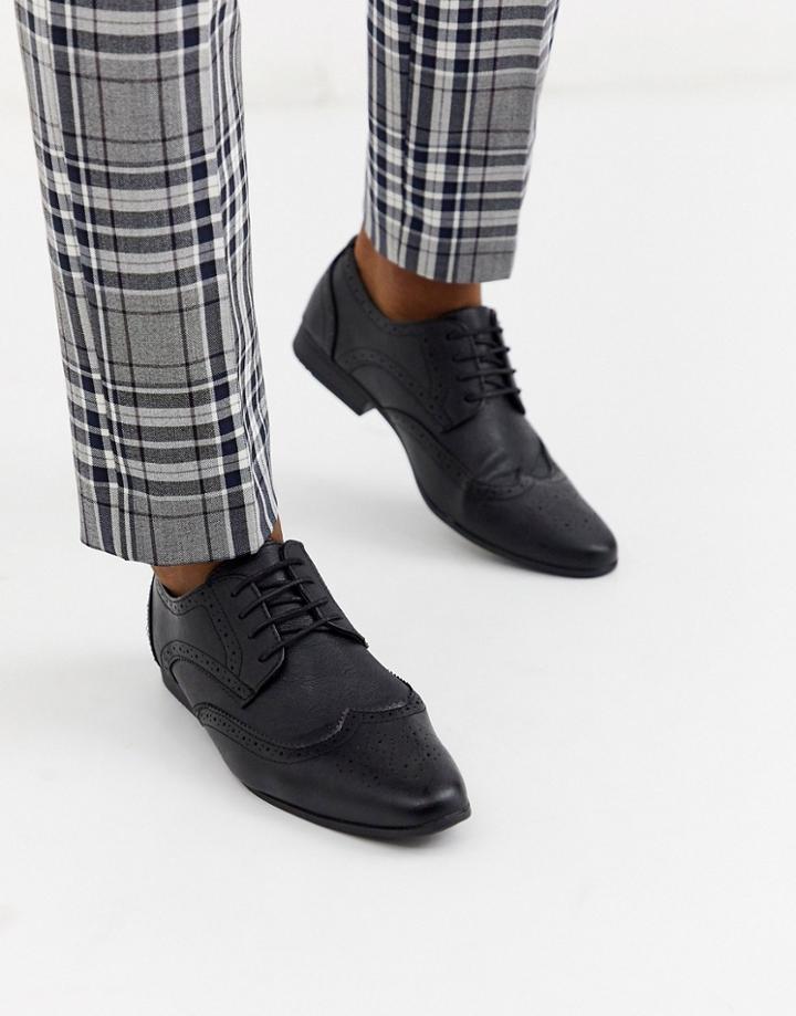 New Look Faux Leather Formal Brogue In Black