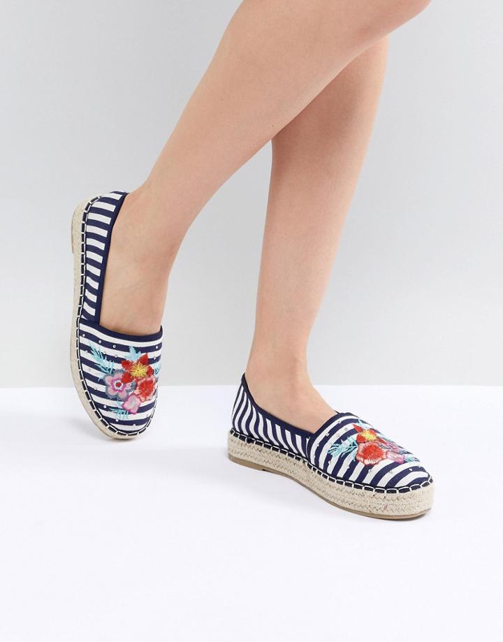 Asos Design Joel Embroidery Studded Espadrilles - Multi