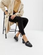 Asos Design Stirrup Heeled Loafers - Black