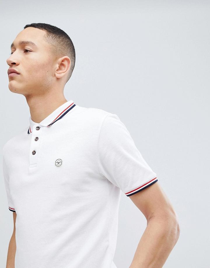 Le Breve Tipped Polo Shirt - White