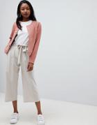 Asos Design The Culotte With Tie Waist - Gray