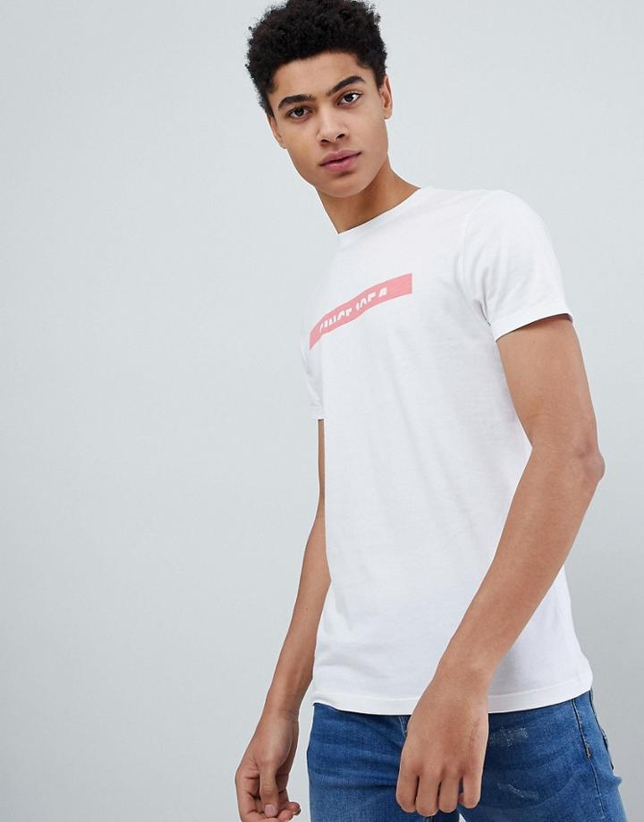 Asos Design T-shirt With Boxed Text Print - White