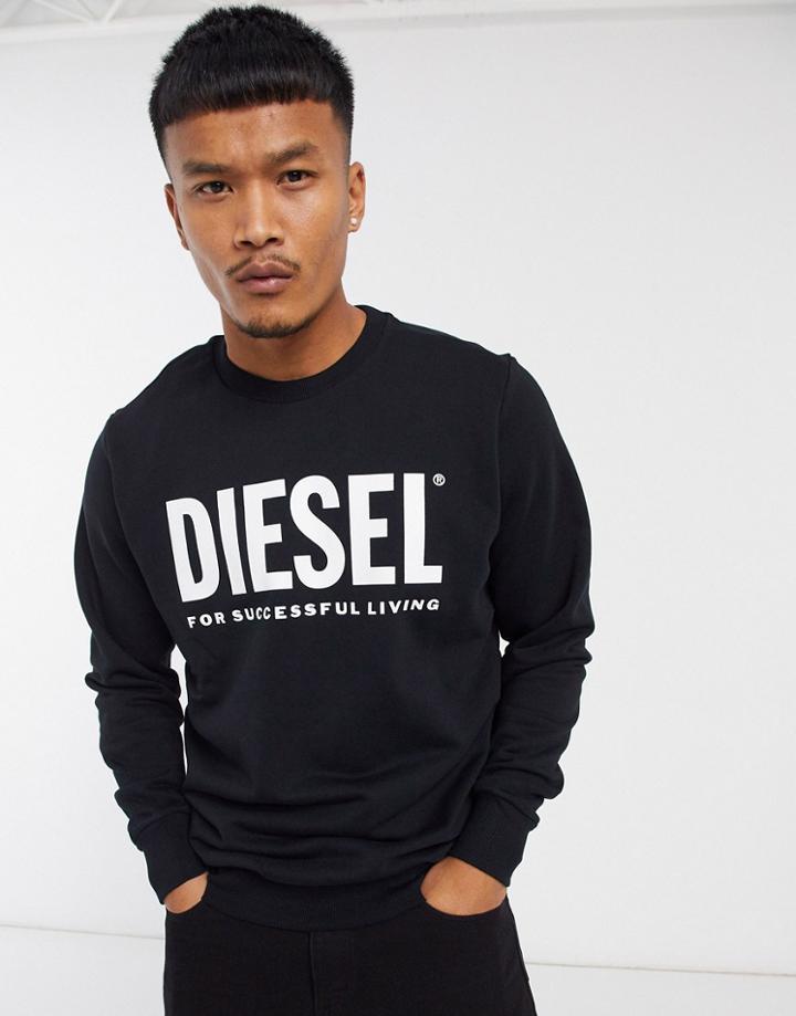 Diesel S-gir-division-logo Large Logo Sweat In Black