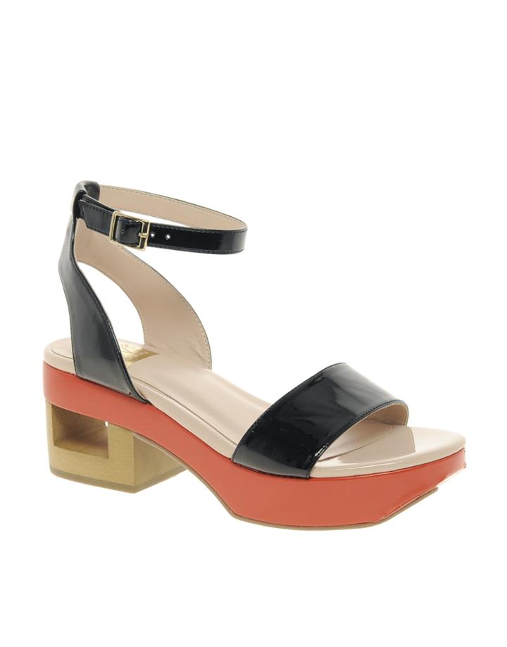 DV8 Lilly Contrast Sole Heeled Sandals