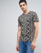 Only & Sons Fitted T-shirt With All Over Print - Black