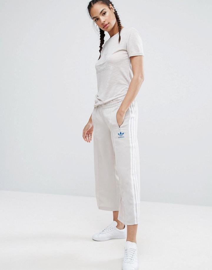 Adidas Nyc Beige Three Stripe Culottes - Beige