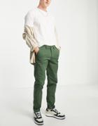 Selected Homme Slim Chinos In Green