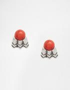 Asos Precious Festival Stud Earrings - Red