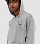 Heart & Dagger Hoodie With Logo In Off White Acid Wash - White