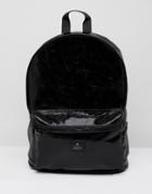 Asos Backpack In Vinyl Faux Leather - Black