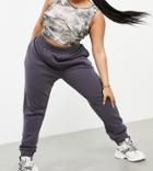 Public Desire Curve Relaxed Sweatpants In Gray Blue-grey