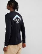 Element Layer Back Print Long Sleeve T-shirt In Black - Black