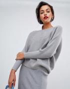 Mango Knitted Ribbed Sweater Two-piece - Gray