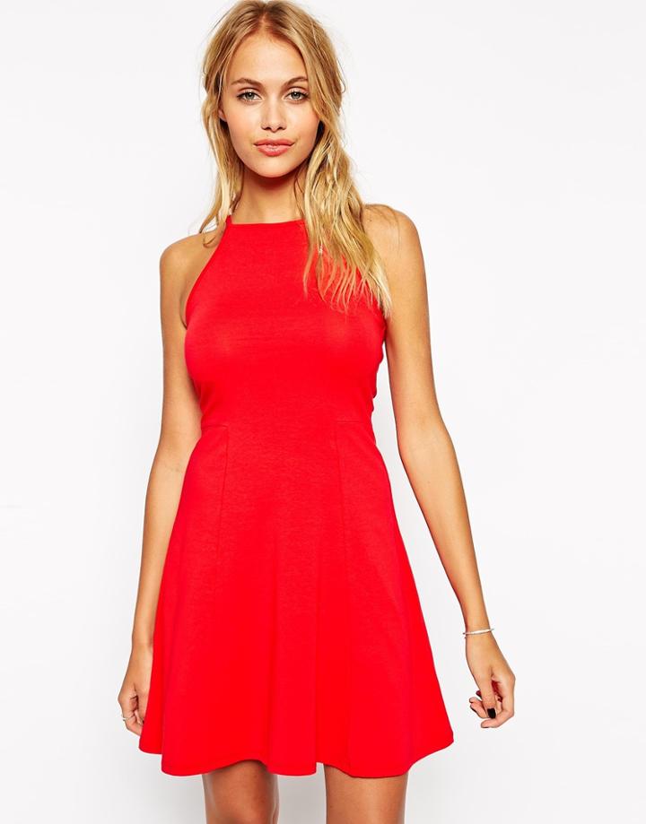 Asos 90's Skater Dress With High Neck - Lilac $11.50