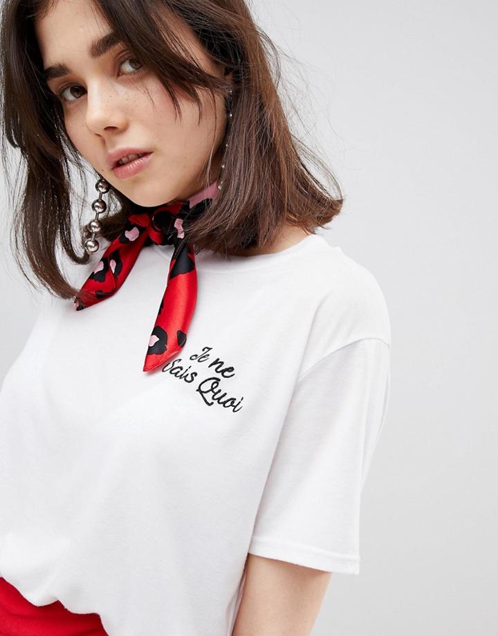 Stradivarius Satin Leopard Small Neck Scarf - Red