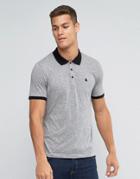 Asos Muscle Textured Polo Shirt With Logo In Grey - Gray