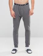 Diesel Cuffed Joggers With Logo Waistband - Gray