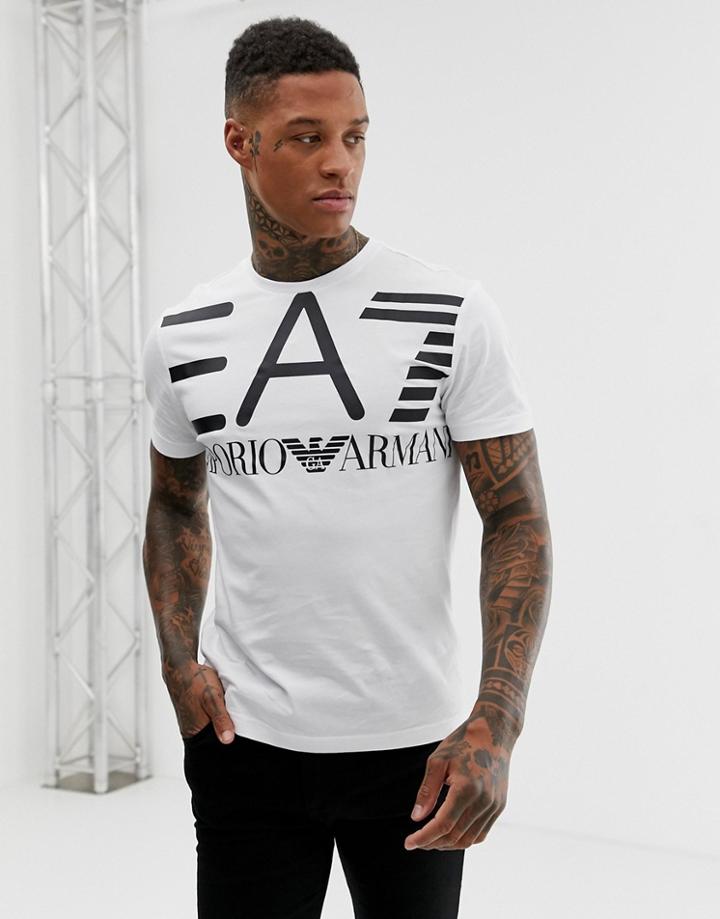 Ea7 Oversized Logo T-shirt In White - White