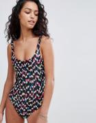 French Connection Geo Zigzag Swimsuit-multi