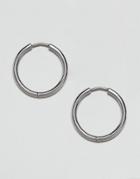 Asos Design Large Hinge Hoop Earrings In Silver - Silver