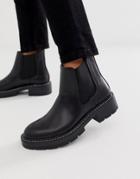 Pull & Bear Stitch Rand Boot In Black - Black