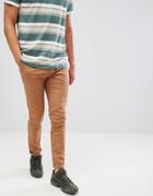 Asos Design Skinny Chinos In Camel - Brown