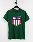 Gant Retro Shield Logo T-shirt In Eden Green
