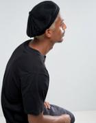 Asos Beret Hat In Black Melton - Black