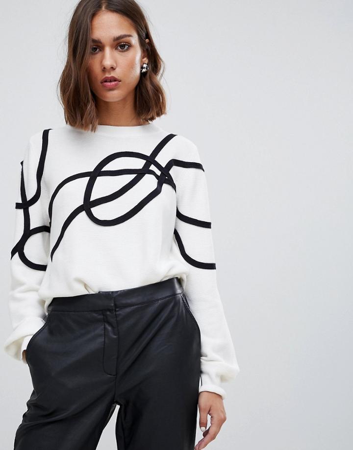 Minimum Scribble Sweater - White