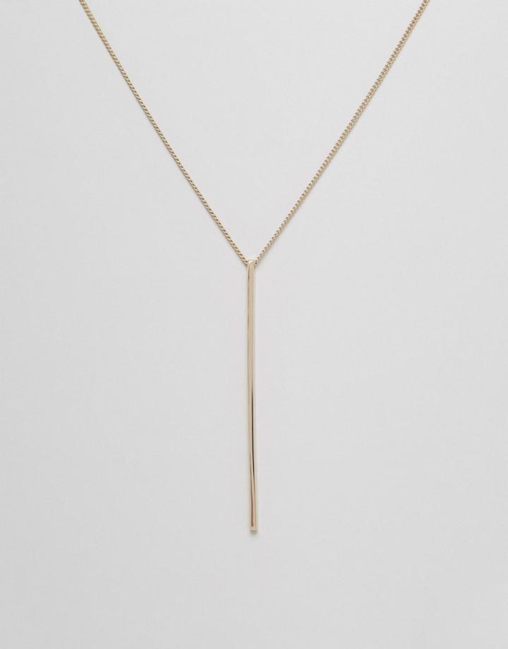 Fiorelli Long Bar Pendant Necklace - Gold