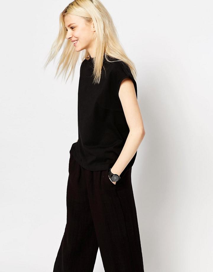 Monki Organic Cotton Top - Black