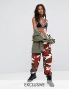 Reclaimed Vintage Inspired Festival Camo Pants - Red