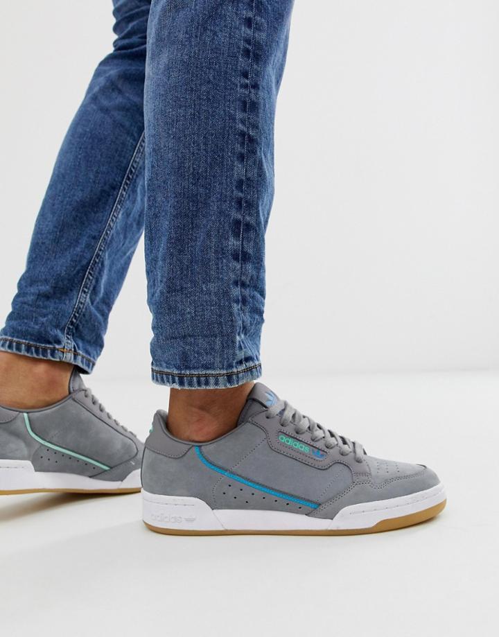 Adidas Originals Continental 80's Victoria Waterloo Line Sneakers In Gray - Gray